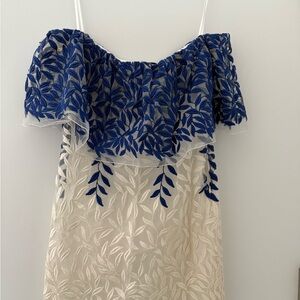 Christian Pellizzari Blue and Cream Patterned Dress